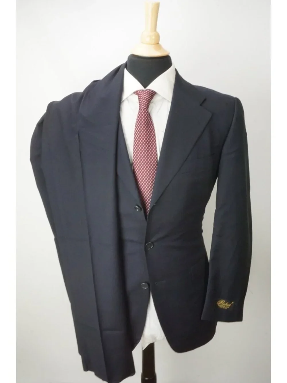 Belvest Blue Woven S120s Wool 2 Pc Suit Jacket Pants Sz 40R Brand New